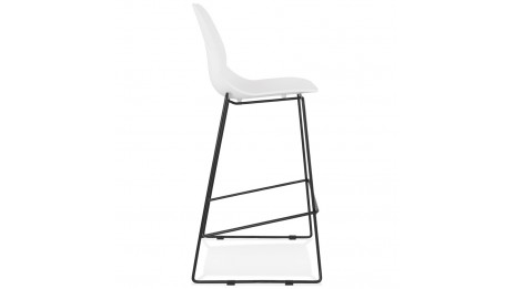 Tabouret de bar blanc design empilable - Ruddy