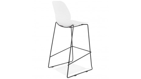 Tabouret de bar blanc design empilable - Ruddy