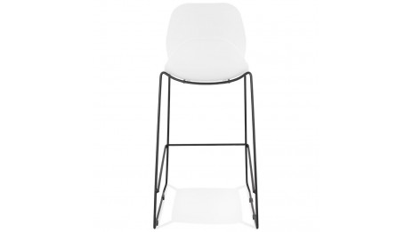 Tabouret de bar blanc design empilable - Ruddy