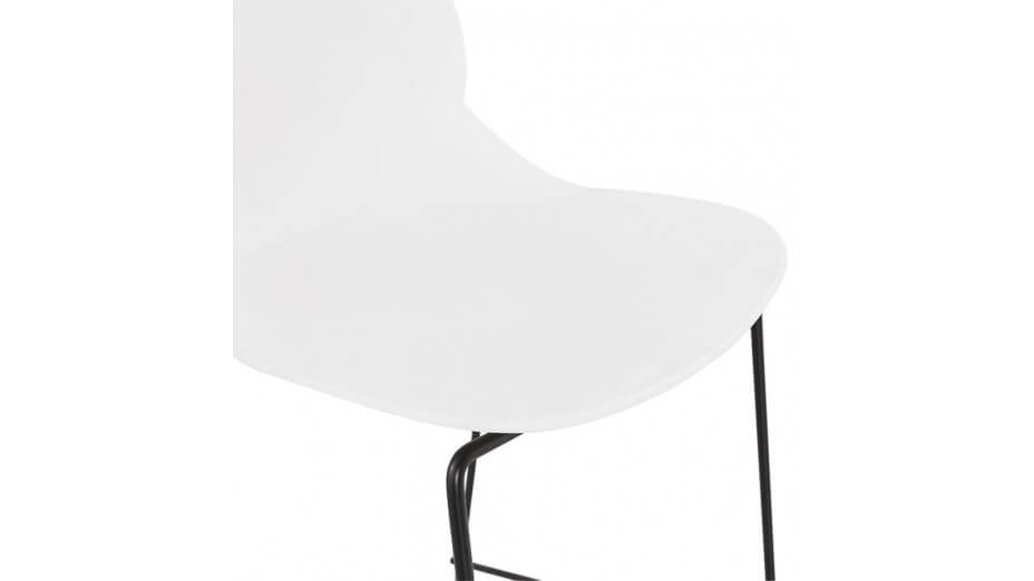 Tabouret de bar blanc design empilable - Ruddy