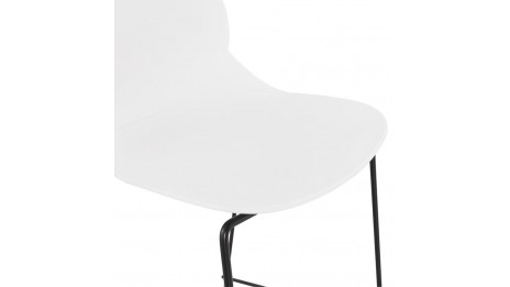 Tabouret de bar blanc design empilable - Ruddy