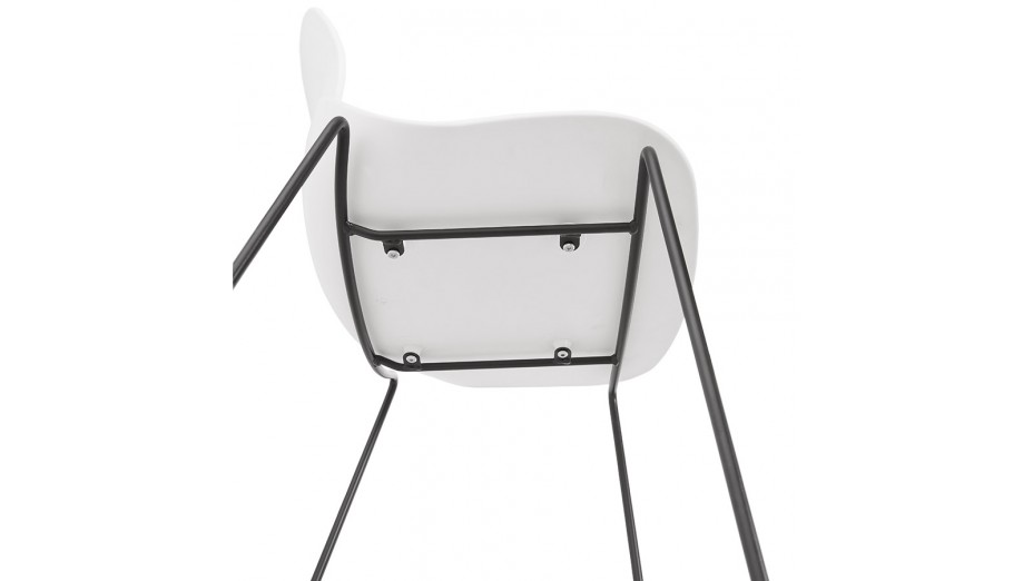 Tabouret de bar blanc design empilable - Ruddy