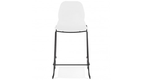 Tabouret snack Mi-hauteur blanc design empilable - Ruddy