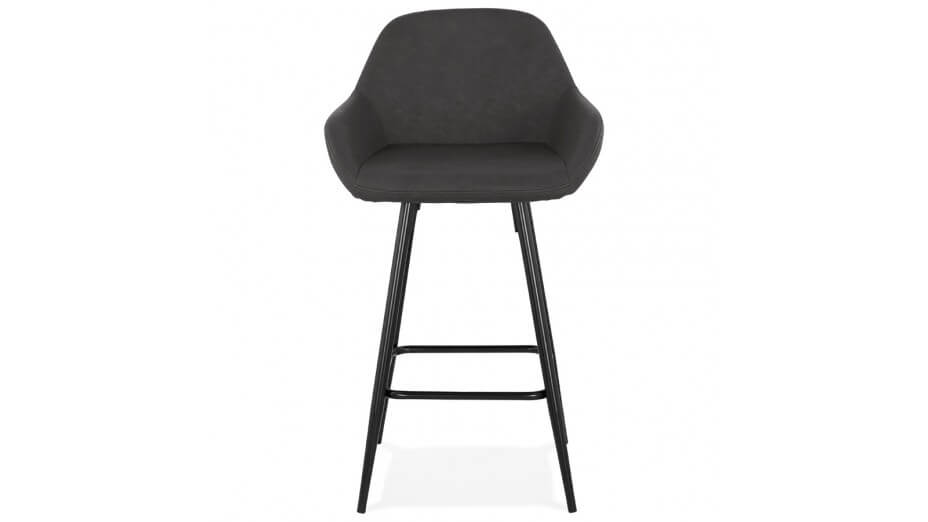 Tabouret snack Mi-hauteur similicuir gris - Even Tabouret snack Mi-hauteur similicuir gris - Even