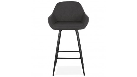 Tabouret snack Mi-hauteur similicuir gris - Even