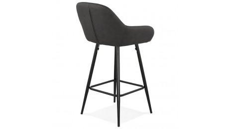 Tabouret snack Mi-hauteur similicuir gris - Even