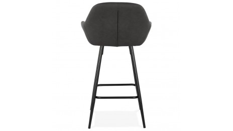 Tabouret snack Mi-hauteur similicuir gris - Even
