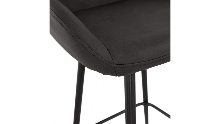 Tabouret snack Mi-hauteur similicuir gris - Even