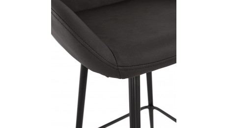 Tabouret snack Mi-hauteur similicuir gris - Even