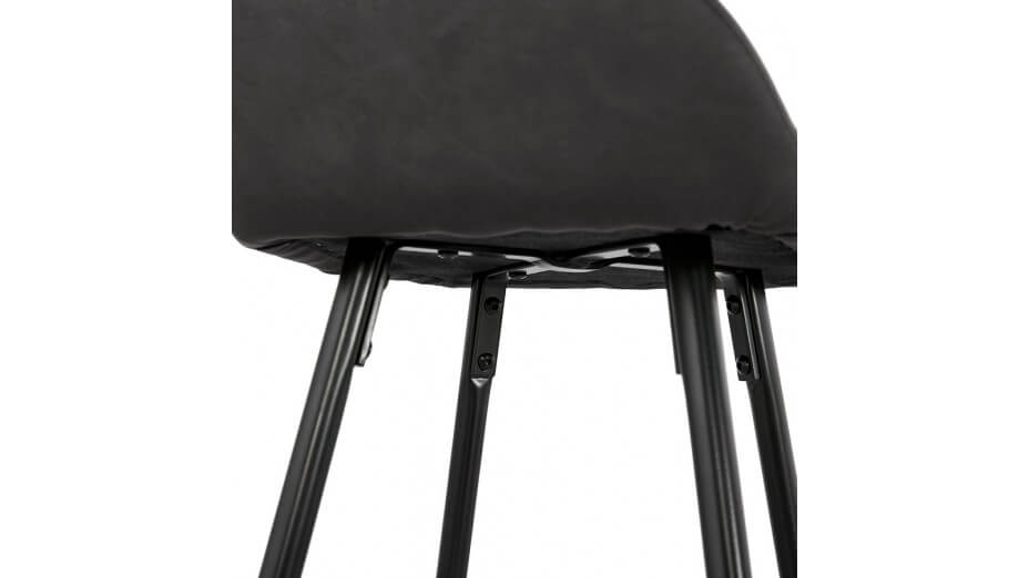 Tabouret snack Mi-hauteur similicuir gris - Even