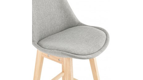 Tabouret de bar scandinave tissu gris - MUM