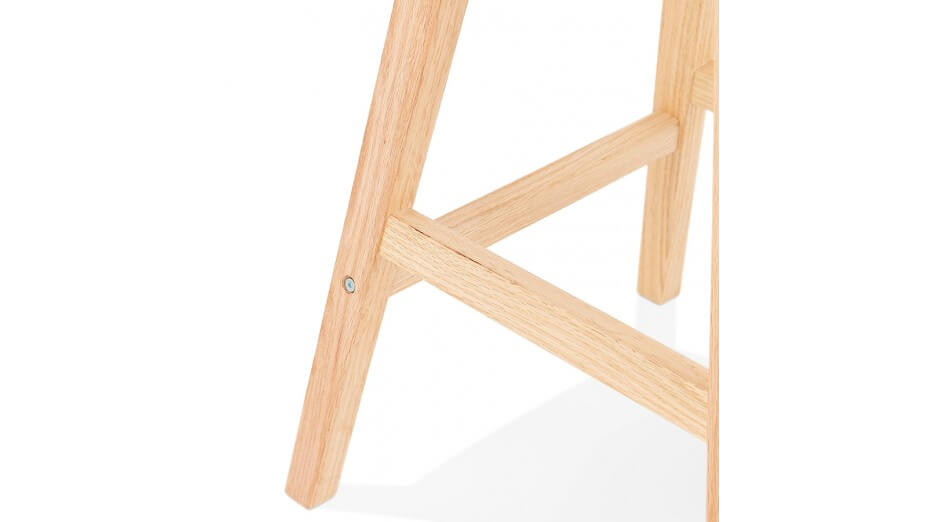 Tabouret snack Mi-hauteur  blanc pied bois naturel - Rima