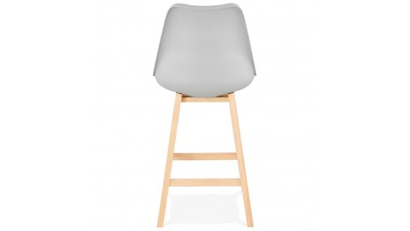 Tabouret snack Mi-hauteur gris pied bois naturel - Rima