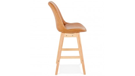 Tabouret snack Mi-hauteur similicuir brun - DADDY