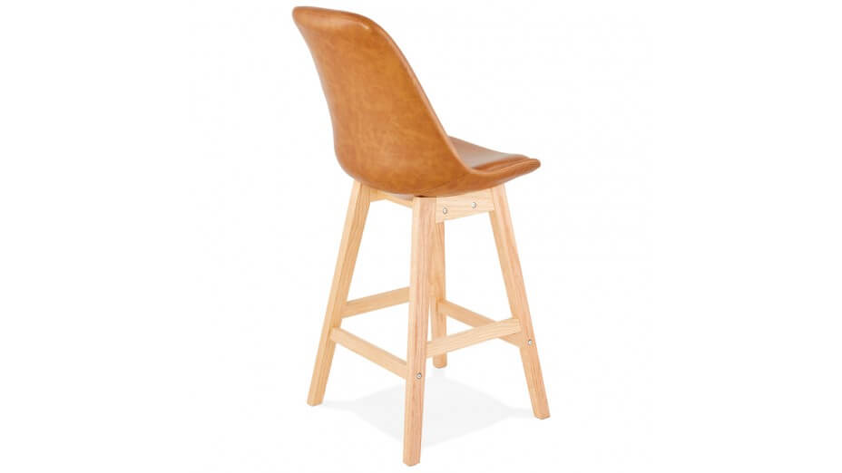 Tabouret snack Mi-hauteur similicuir brun - DADDY