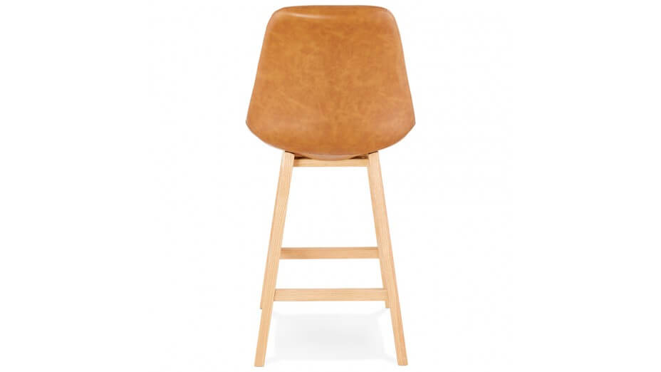 Tabouret snack Mi-hauteur similicuir brun - DADDY