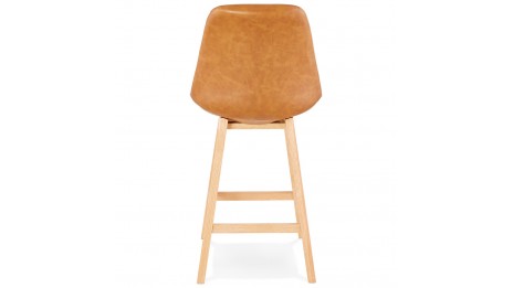 Tabouret snack Mi-hauteur similicuir brun - DADDY
