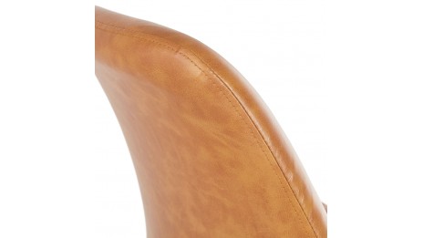 Tabouret snack Mi-hauteur similicuir brun - DADDY