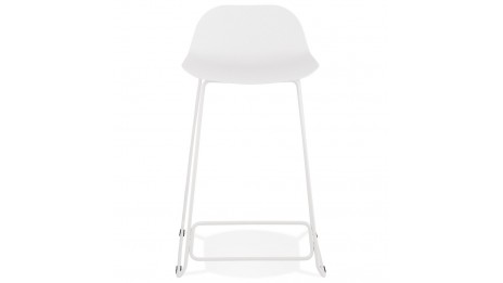 Tabouret snack Mi-hauteur Blanc pied métal blanc - Never