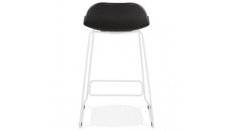 Tabouret snack Mi-hauteur noir pied métal blanc - Never