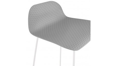 Tabouret snack Mi-hauteur gris pied métal blanc - Never