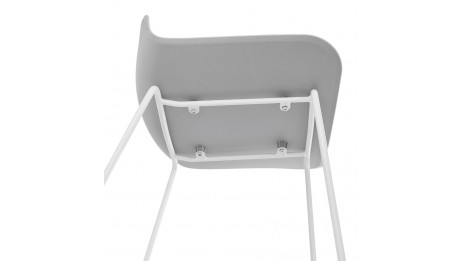 Tabouret snack Mi-hauteur gris pied métal blanc - Never