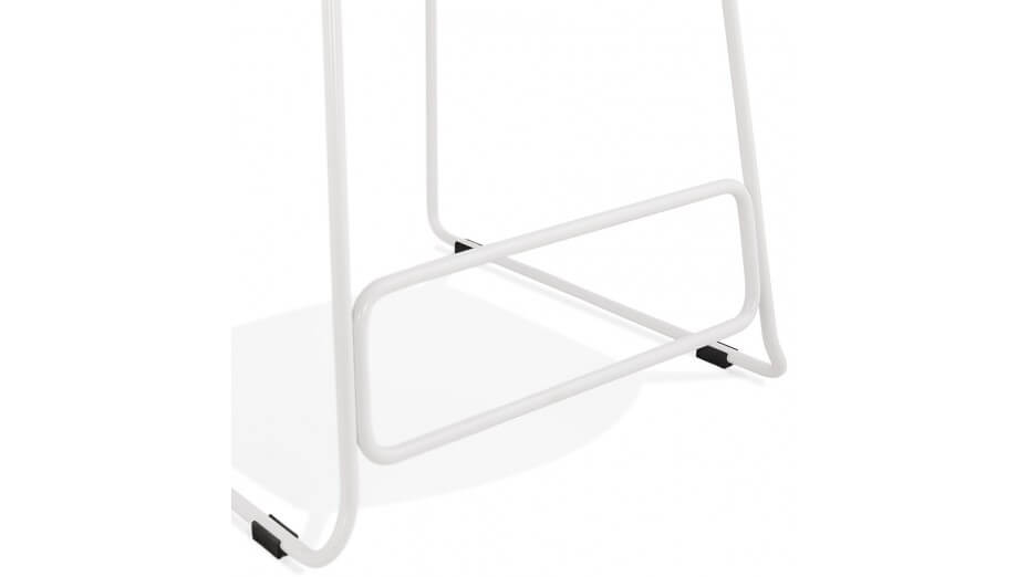 Tabouret snack Mi-hauteur gris pied métal blanc - Never