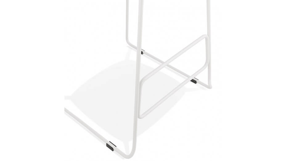 Tabouret de bar rose design pied métal blanc - Never