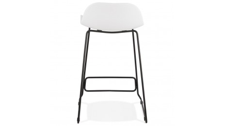 Tabouret snack Mi-hauteur Blanc pied métal noir - Never