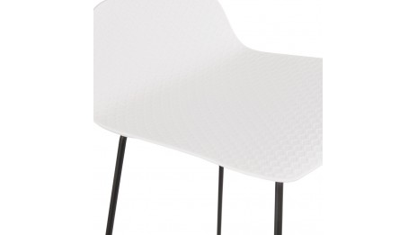 Tabouret snack Mi-hauteur Blanc pied métal noir - Never