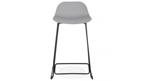 Tabouret snack Mi-hauteur gris pied métal noir - Never