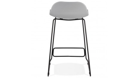 Tabouret snack Mi-hauteur gris pied métal noir - Never