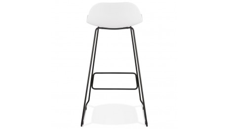 Tabouret de bar Blanc design pied métal noir - Never