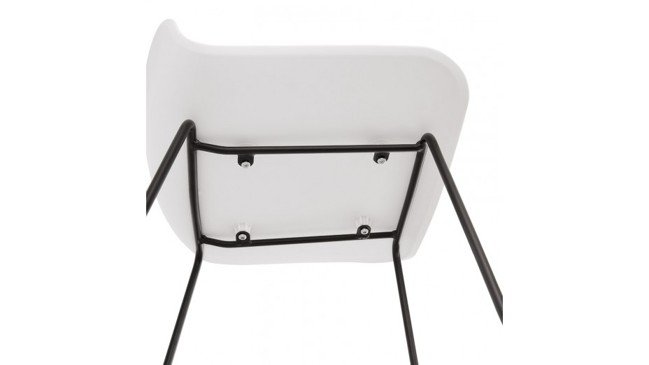 Tabouret de bar Blanc design pied métal noir - Never