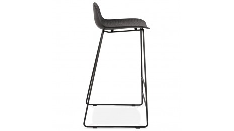 Tabouret de bar noir design pied métal noir - Never