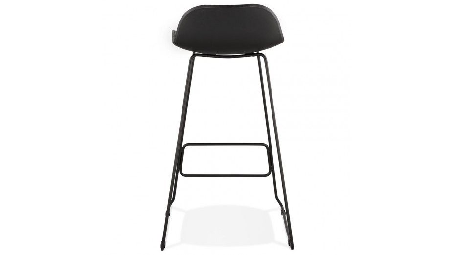 Tabouret de bar noir design pied métal noir - Never