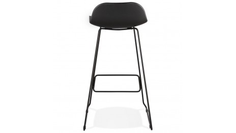 Tabouret de bar noir design pied métal noir - Never