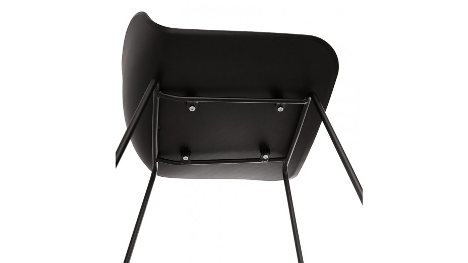 Tabouret de bar noir design pied métal noir - Never