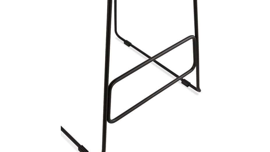 Tabouret de bar noir design pied métal noir - Never