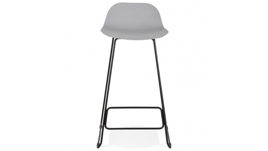 Tabouret de bar gris design pied métal noir - Never