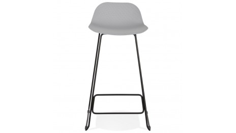 Tabouret de bar gris design pied métal noir - Never