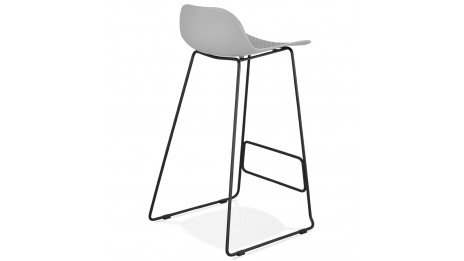 Tabouret de bar gris design pied métal noir - Never