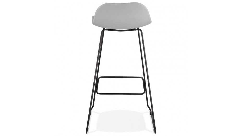 Tabouret de bar gris design pied métal noir - Never