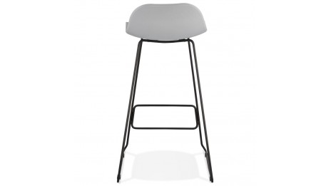 Tabouret de bar gris design pied métal noir - Never