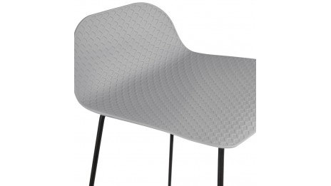 Tabouret de bar gris design pied métal noir - Never