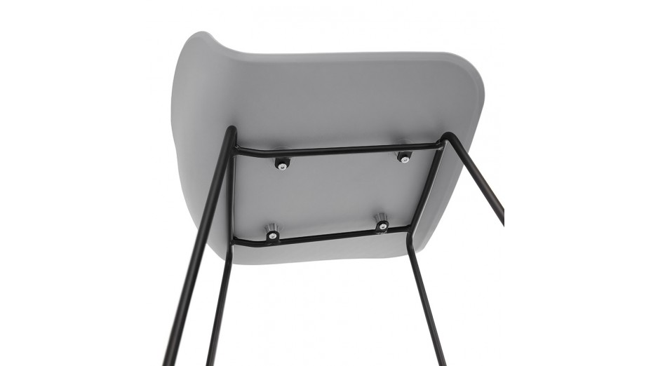 Tabouret de bar gris design pied métal noir - Never