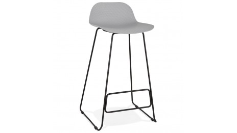 Tabouret de bar gris design pied métal noir - Never