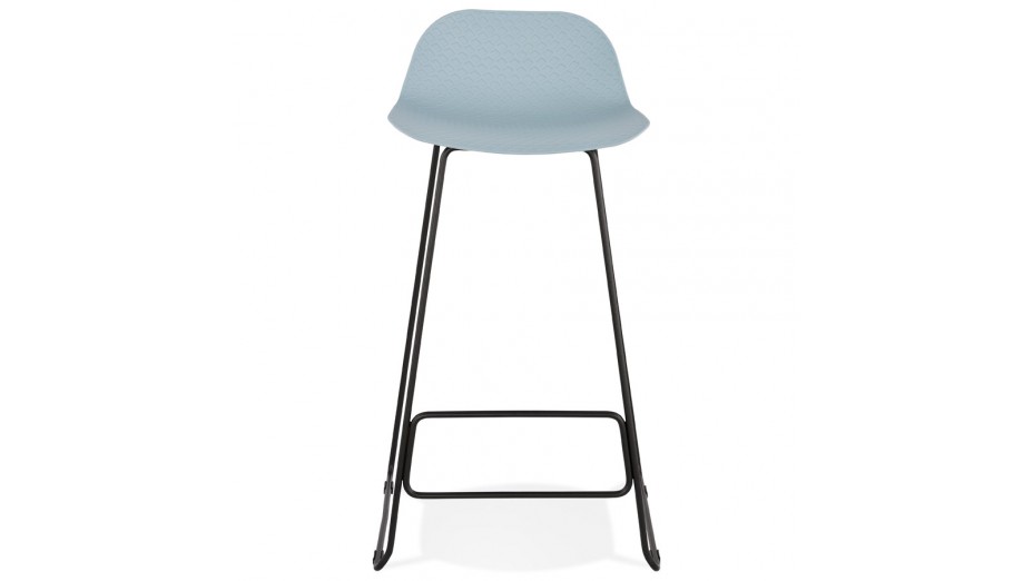 Tabouret de bar bleu design pied métal noir - Never