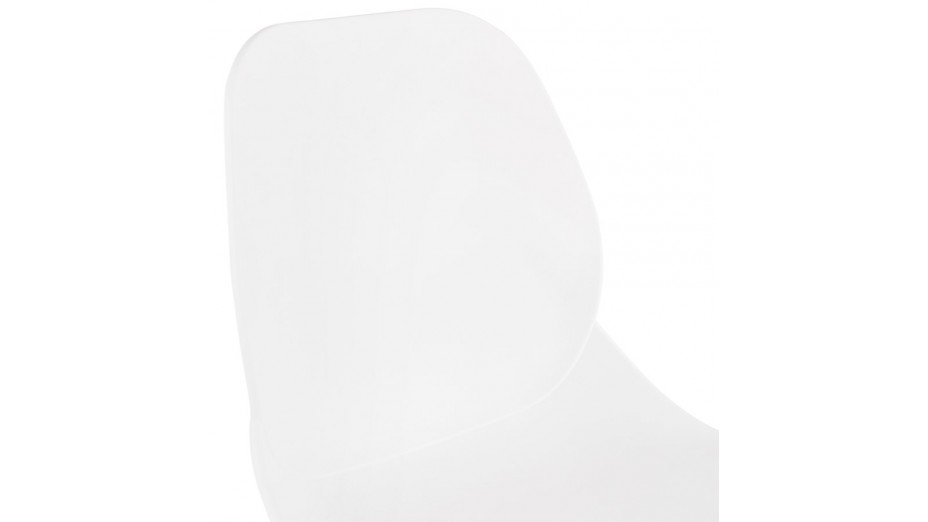 Tabouret snack Mi-hauteur design blanc pied bois naturel - Cava