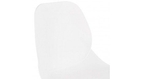 Tabouret snack Mi-hauteur design blanc pied bois naturel - Cava